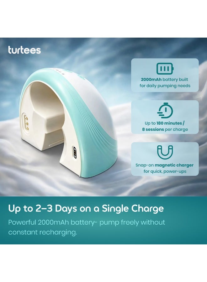 Turtees Electric Breast Pump with Heating Therapy | Natural Expression | 360° Warm Compress | 4 Modes & 9 Levels | 2000mAh Rechargeable - Image 5